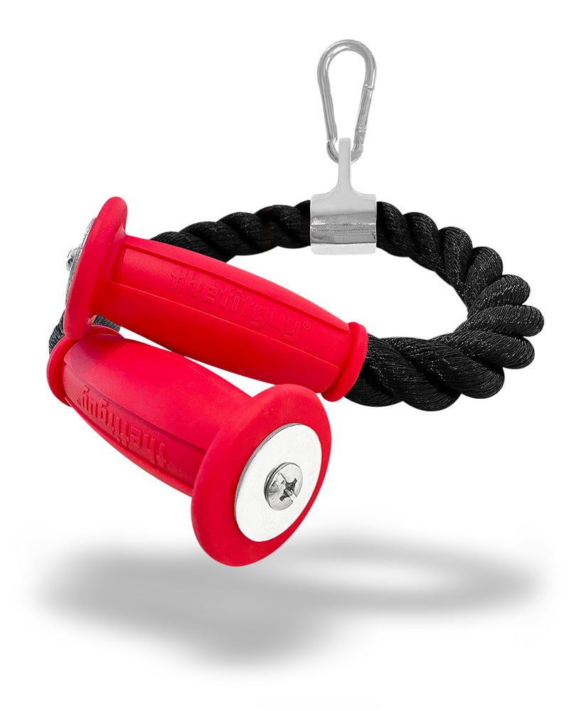 THEFITGUY Ergonomic Grip Tricep Rope Cable Attachment  30  Length  Comfort Non-Slip  Reducing Wrist Pressure & Rubs  Easy to Clean  Gym Pull Machine Accessory for Cable Machines and Smart Gyms - Image 1